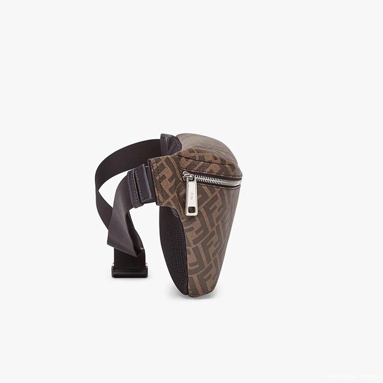 Cheap HOT Fendi FF Fabric Belt Brown In Coffee Bag Motif 0809